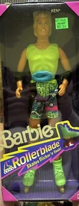 1991 Mattel Barbie Ken Doll Rollerblade Skates Flicker 'n Flash #2215 New - Picture 1 of 5