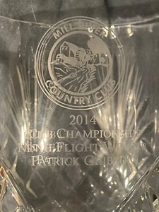 Mill River Country Club Stratford CT golf trophy cut glass crystal 2014 - Picture 1 of 3
