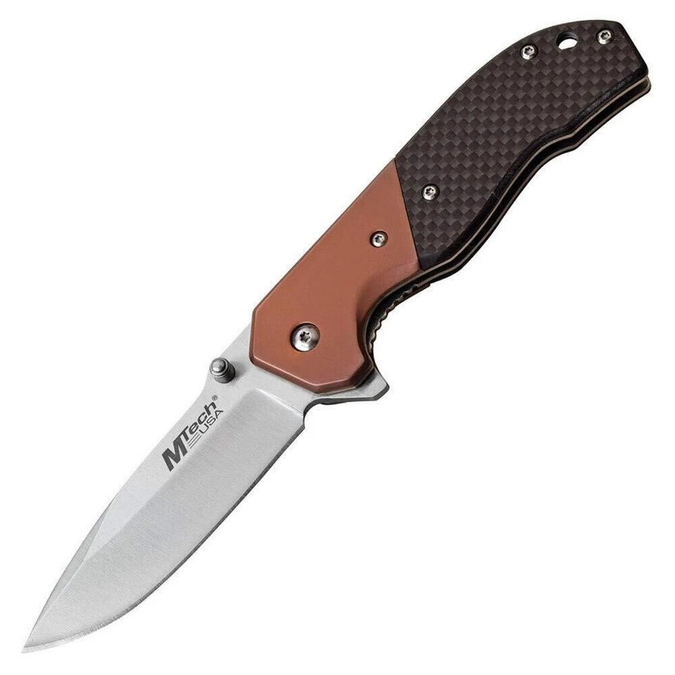 MTech MT-1066BZ Linerlock Black/Bronze Stainless EDC Drop Pocket Folding Knife