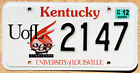 1999 Kentucky - University of Louisville License Plate - Bicentennial DMV issued