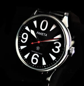 Vintage Watch USSR RAKETA Big Zero Black Dial Wristwatch Mechanism 2609.HA 19J - Picture 1 of 12