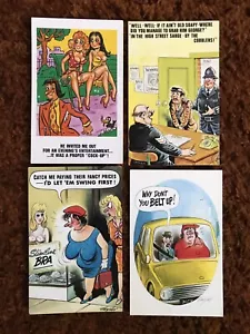 Postales vintage. Humor junto al mar. 4 tarjetas. (BX2) - Imagen 1 de 2