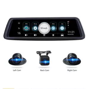 10'' Screen ADAS Car DVR With 4 Cameras Media Rearview Mirror 360° dash camera - Foto 1 di 9