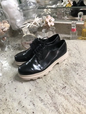 Botines Camper Mujer Talla 37 EE. UU. 7 Negro Blanco Tacón Bloque Plataforma Foto 1 de 4