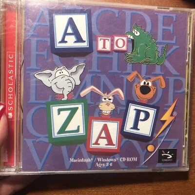 A to ZAP! 1998 Pre-Reading & Letter Recog Skills Sunburst CD-ROM case crack - Image 1 of 3