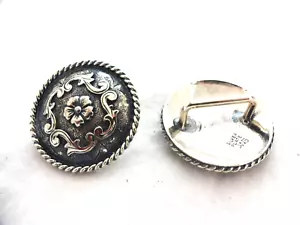 Wüstenblume Silberplatte Conchos 1 1/2" Schleife Rücken Hansen Western Ausrüstung Paar Neu - Bild 1 von 2