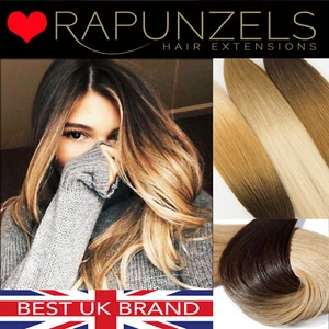 20" OMBRE wefted hair extensions straight silky human hair weave HALF/FULL HEAD - Picture 1 of 17