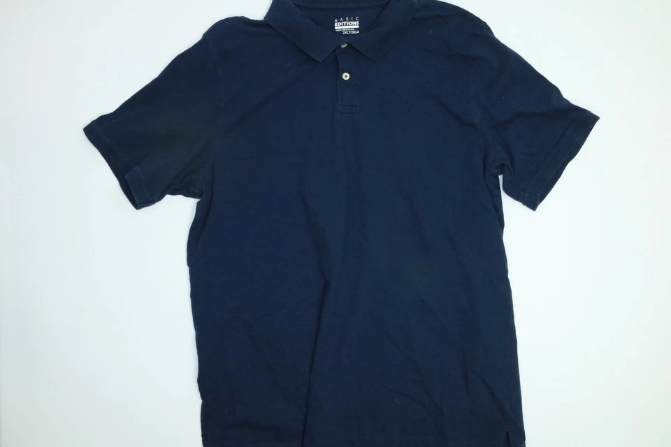 Mens Basic Editions Blue Polo Shirt 2XLT EUC - Image 1 of 4