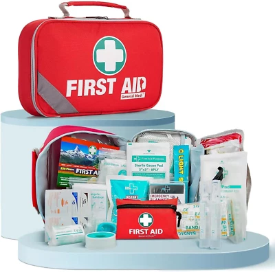 2-In-1 First Aid Kit (215 Piece Set) + 43 Piece Mini First Aid Kit -Includes Ice - Image 1 of 4