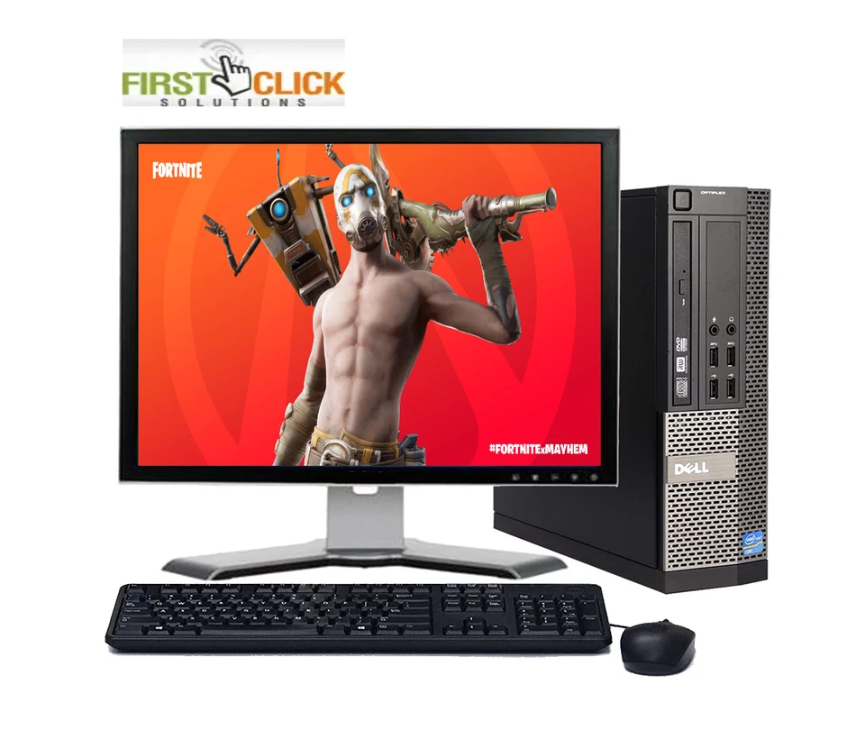 FAST GAMING DELL BUNDLE TOWER PC SET COMPUTER SYSTEM INTEL i5 8GB 1TB GT730 - Image 1 of 4