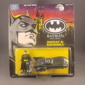 1992 ERTL Batman Returns Batman & Batmobile Die Cast Action Figure & Car NEW