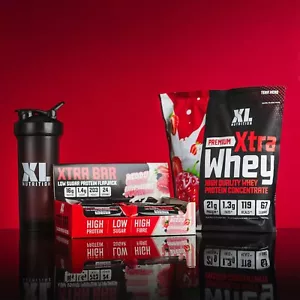 XL Nutrition Protein Pack | Whey Protein 2kg | Flapjacks 24 x 64g | Shaker1000ml - Picture 1 of 2
