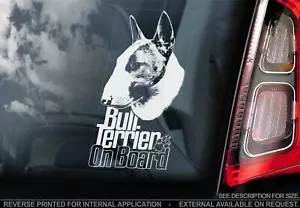 Pegatina Coche Bull Terrier Inglés - Perro a Bordo Parachoques Ventana Calcomanía Regalo V06 - Imagen 1 de 1