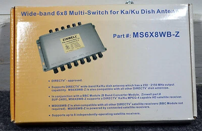 Zinwell Wide-Band 6x8 Multi-Switch For Ka/Ku Dish Antenna MS6x8WB-Z New in Box - Image 1 of 4