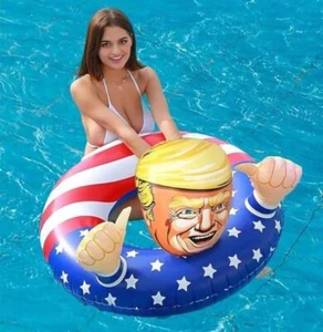 Trump 35" Swimming Float Inflatable Pool Raft Float Beach Party Swim Circle Ring - Picture 1 of 10