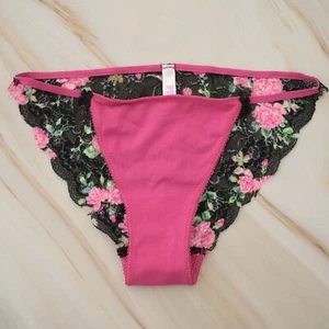 NEW Victoria's Secret VTG 2010s PINK Low Rise Lace String Bikini Panty SMALL - Picture 1 of 6