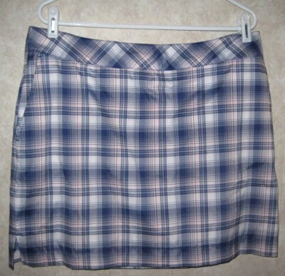 Izod Mujer Azul y Blanco Cuadros Golf Skort Talla 14 Foto 1 de 4