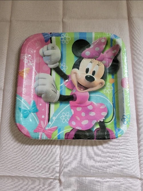 Pratos de sobremesa para festa Minnie Mouse Bow-tique suprimentos para festa marca registrada NOVO - Imagem 1 de 1