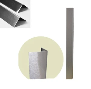 Brushed Stainless Steel Metal Wall Angle Corner Protector Satin Stainless Steel - Picture 1 of 2
