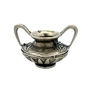 Vtg Sterling Signed 800 Detailed Victorian Flower Vase Pot with Holder Miniature - Picture 1 of 11