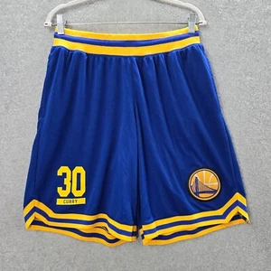 Golden State Warriors Men Activewear Shorts Large Blue Logo UNK Stephen Curry 30 - Picture 1 of 9