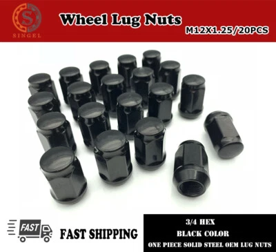 20 tuercas hexagonales negras 12x1,25 de 19 mm o 3/4" para Infiniti Nissan Scion FRS FR-S Foto 1 de 4