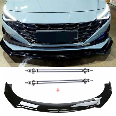 For Hyundai Elantra Front Bumper Lip Spoiler Splitter Diffuser Body Strut Rods Foto 1 de 4