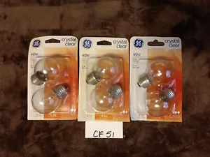 6 GE 40W Clear G16.5 Decorative Globes Ugly Packages,  Made In Philippines - Picture 1 of 2