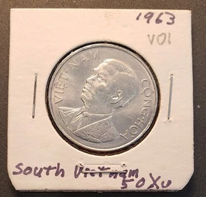1963 Vietnam Ngo Dinh Diem 50XU Coin - Picture 1 of 3
