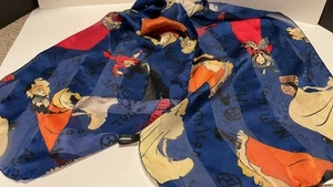 Brochier Soieries 100 Pct. Seidentuch transparent, dunkelblau mit Damen, Frankreich - Bild 1 von 5