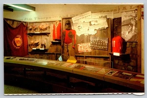 Postcard Ohio Canton Pro Football Hall of Fame Display of Football's Early Days - Picture 1 of 2
