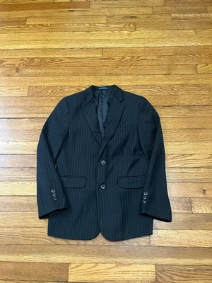 Chaps Boys Blazer Size 12 Regular Black Pinstripe 2 Button Sport Jacket - Image 1 of 4