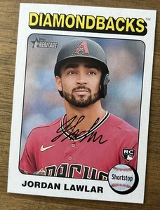 Jordan Lawlar - 2024 Topps Heritage #429 (RC) White Border Diamondbacks H282 - Picture 1 of 2