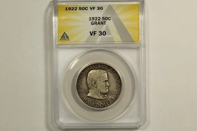 1922 Grant Commemorative Half Dollar ANACS VF30 - Image 1 of 3