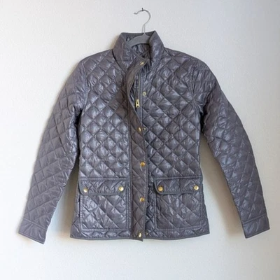 Chaqueta ligera J.Crew azul/gris acolchada con cremallera completa acolchada acolchada, talla XS Foto 1 de 4