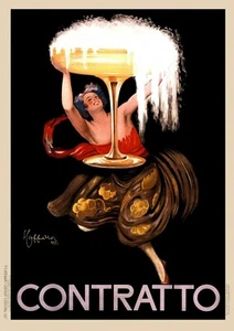 Leonetto Cappiello, 1922 - CONTRATO - Affiche Vintage Original Cm 140 X 100 - Picture 1 of 1