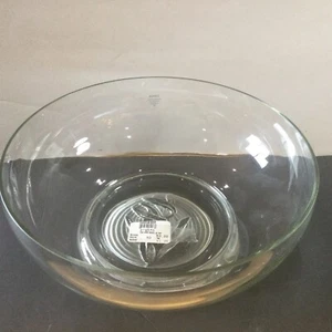 Vintage Dansk Clear Glass Crystal With Embossed Leaf Design 9 1/2" Serving Bowl - Picture 1 of 11
