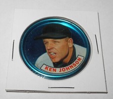 1965 Baseball Old London Space Magic Coin Pin Ken Johnson Houston Astros v5