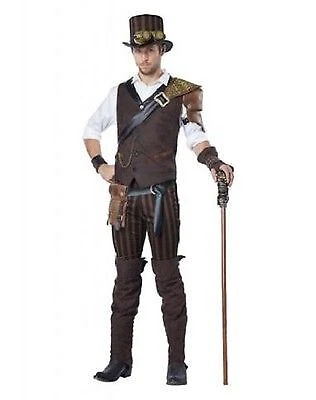 ADULT STEAMPUNK ADVENTURER SCARY SPOOKY VILLAIN HALLOWEEN COSTUME COSPLAY 01508 - Image 1 of 1
