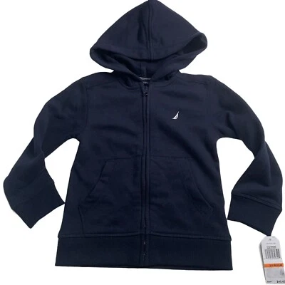 Nautica Boys Size S Navy Blue School Uniform Polar Fleece Zip-up Hoodie - Image 1 of 4