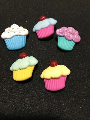 Cupcakes Novelty Buttons/DIY Sewing & Craft supplies/Dress it Up/Cupcake Toppers - Image 1 of 3