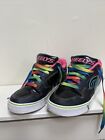 HEELYS Skate Shoes With Wheels Black with Multicoloured Laces Size 4