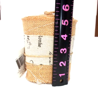 Large 20 Ft ROLL 5" Brown BURLAP Jute RIBBON Fabric CRAFT Decor Unwired 6m NOS - Image 1 of 4