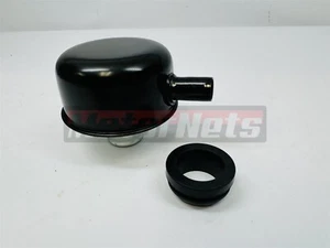 Black VALVE COVER BREATHER PUSH-IN W/ TUBE SBC BBC SBF 327 350 454 HotStreet Rod - Foto 1 di 3