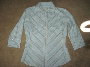 Womens Color Striped BANANA REPUBLIC 3/4 Sleeve Shirt Blouse Top XS - Picture 1 of 1