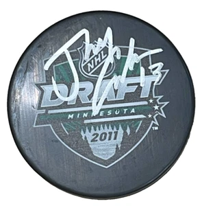 Johnny Gaudreau Columbus Blue Jackets Calgary Flames Signed draft Puck COA - Picture 1 of 3