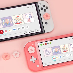 Silicone Joysticks Thumb Grip Cap for Nintendo Switch / OLED / Lite Sakura 4PCS - Picture 1 of 10