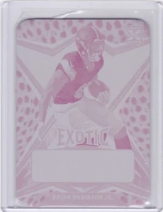 BRIAN ROBINSON JR Commanders 2022 Leaf Exotic MAGENTA CHEETAH 1/1 PRINTING PLATE - Imagen 1 de 2