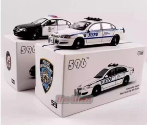 596 1/64 Chevrolet NYPD LAPD police Car Model Alloy Diecast Display Boys Gifts - Picture 1 of 7