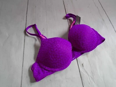 Sujetador push up 32C neón púrpura encaje manchado animal SIN LÍMITES 32C Foto 1 de 4